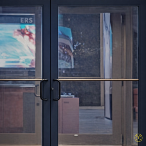 300 pixel of smudgy glass door